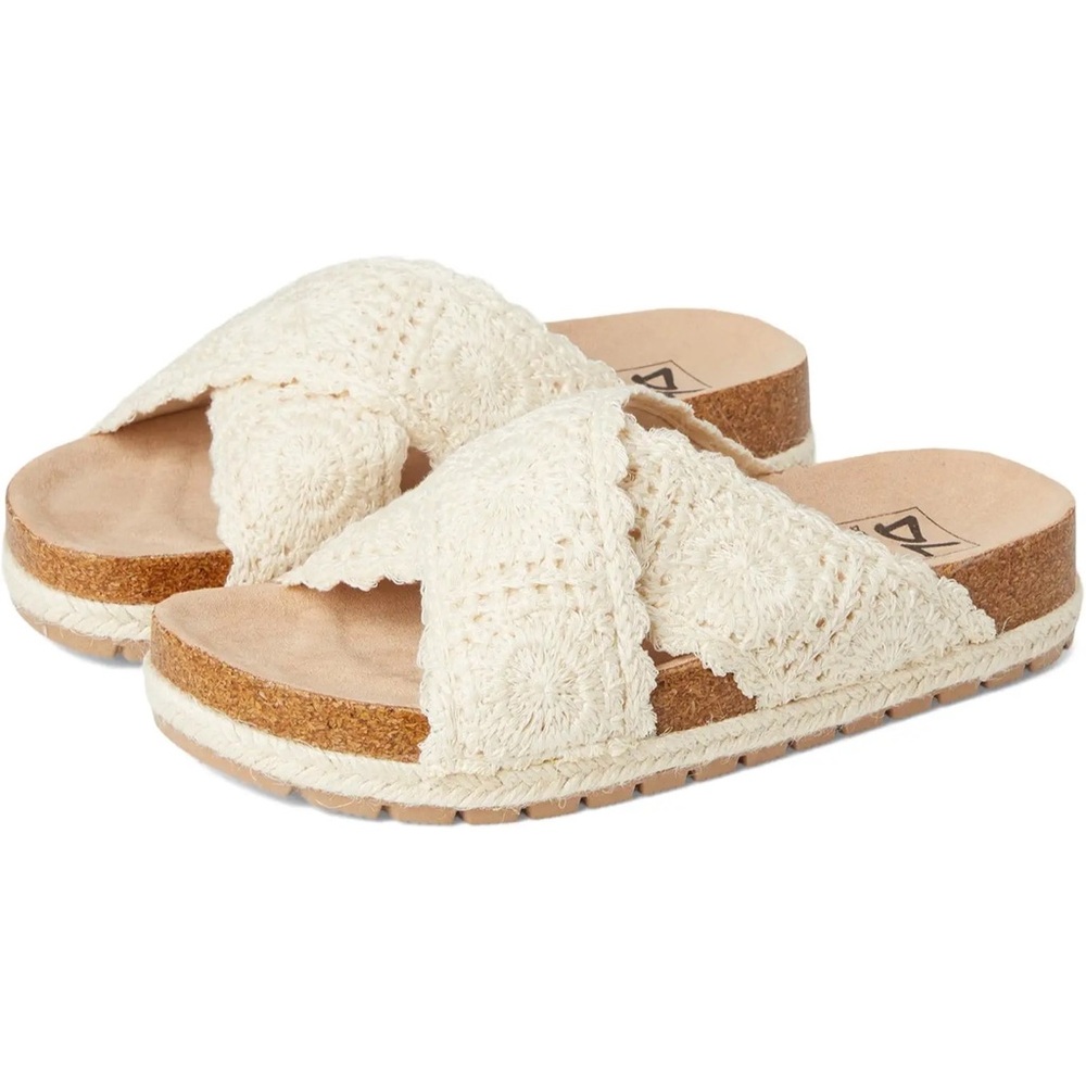 NEW Altar’d State by Dirty Laundry Women's Cream Crochet Slide Sandals Size 7